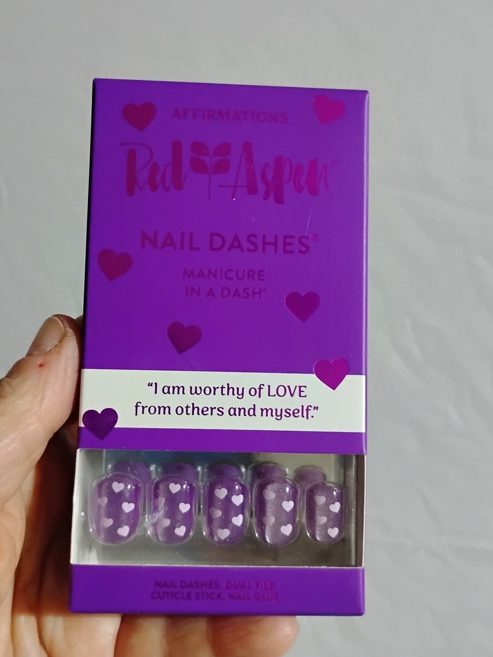 Purple Heart Nail Dashes Press-On Manicure Lynnleigh Is Loved NEW